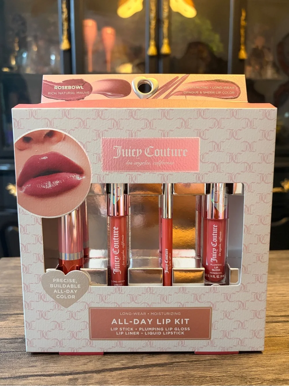 Juicy Couture All-Day Lip Kit - Rosebowl Pink 4pcs set